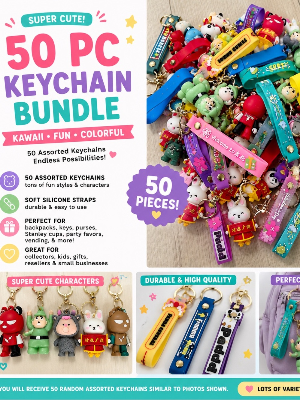 50 piece keychain bundle